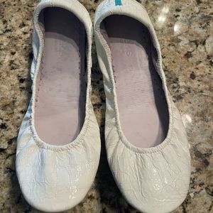 Tieks Diamond White Crocodile Patent Ballet Flats
